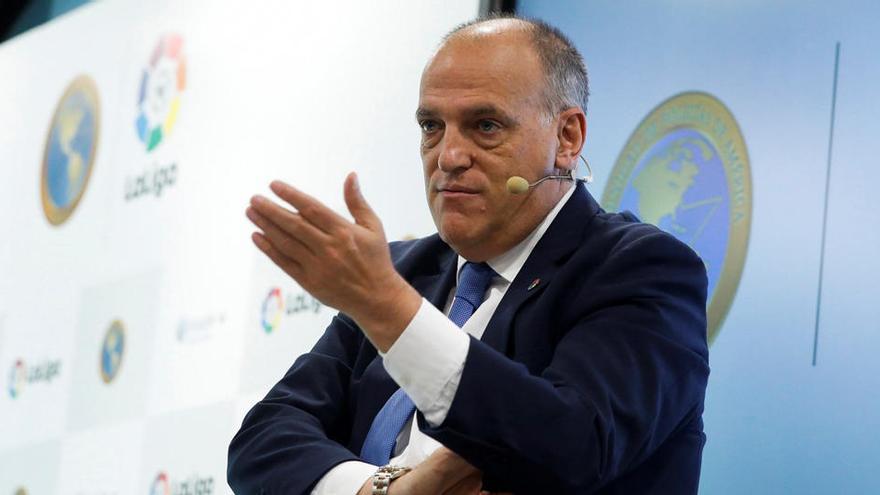 Tebas: &quot;Si todo siguiese como está, volveríamos a jugar el 12 de junio&quot;