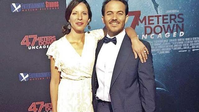 Ernest Riera y su pareja Magali BenÃtez, en la première de la cinta en el Fox Westwood Village de Los Ãngeles.