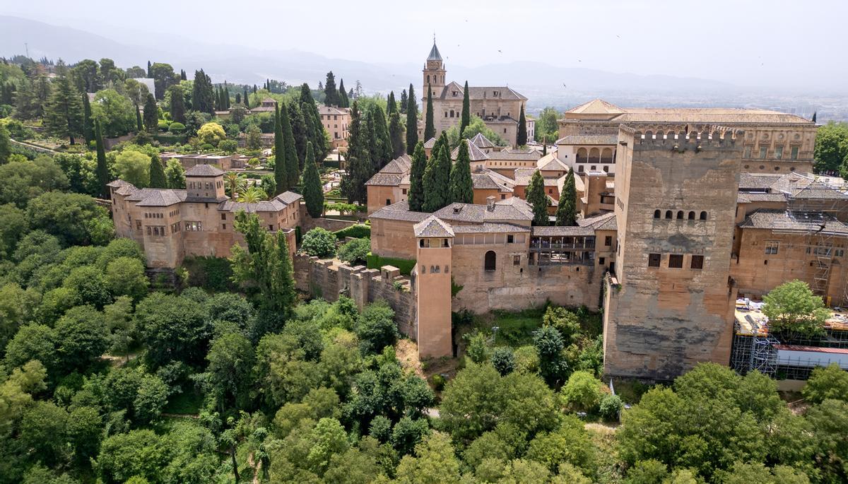 Vista aérea de la Alhambra, Granada