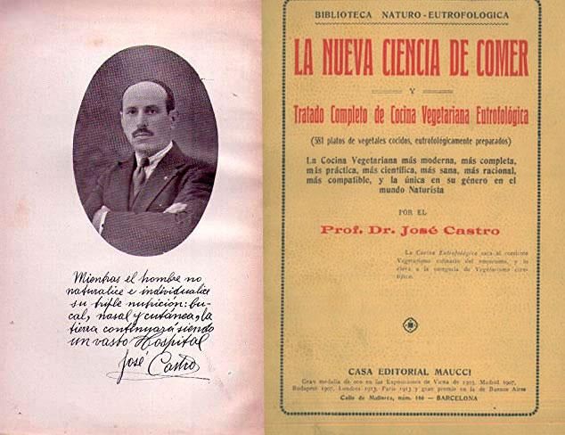 Una cita de José Castro  junto con la portada de uno de sus libros