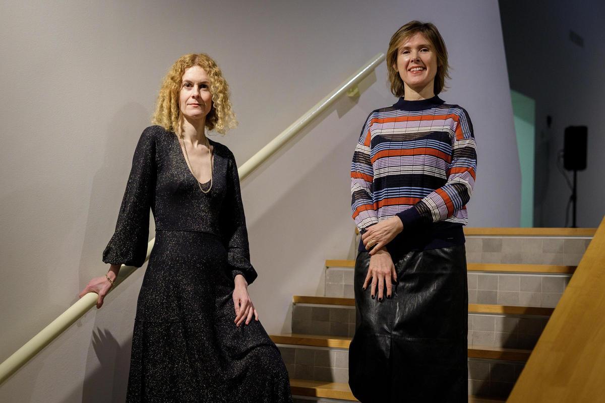 Catharine Titi y Katia Fach este jueves en Zaragoza.