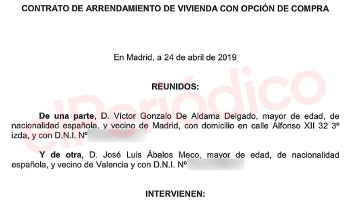 Imagen del contrato del piso de La Castellana