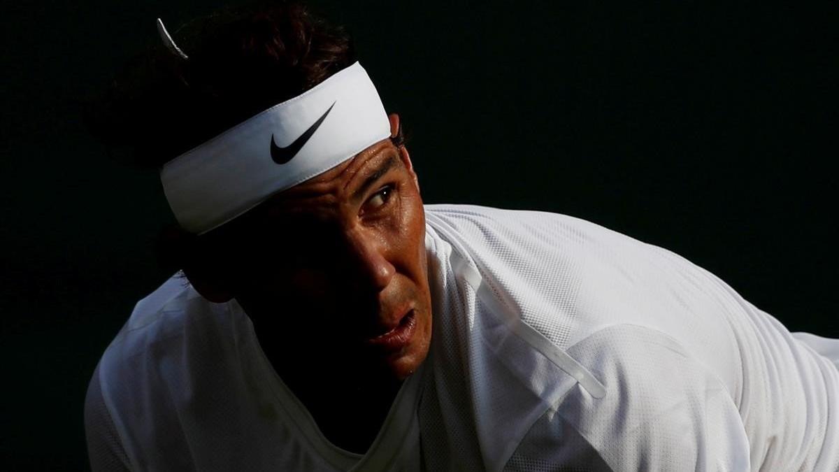 Rafa Nadal durante su partido de cuartos de final contra Sam Querrey.