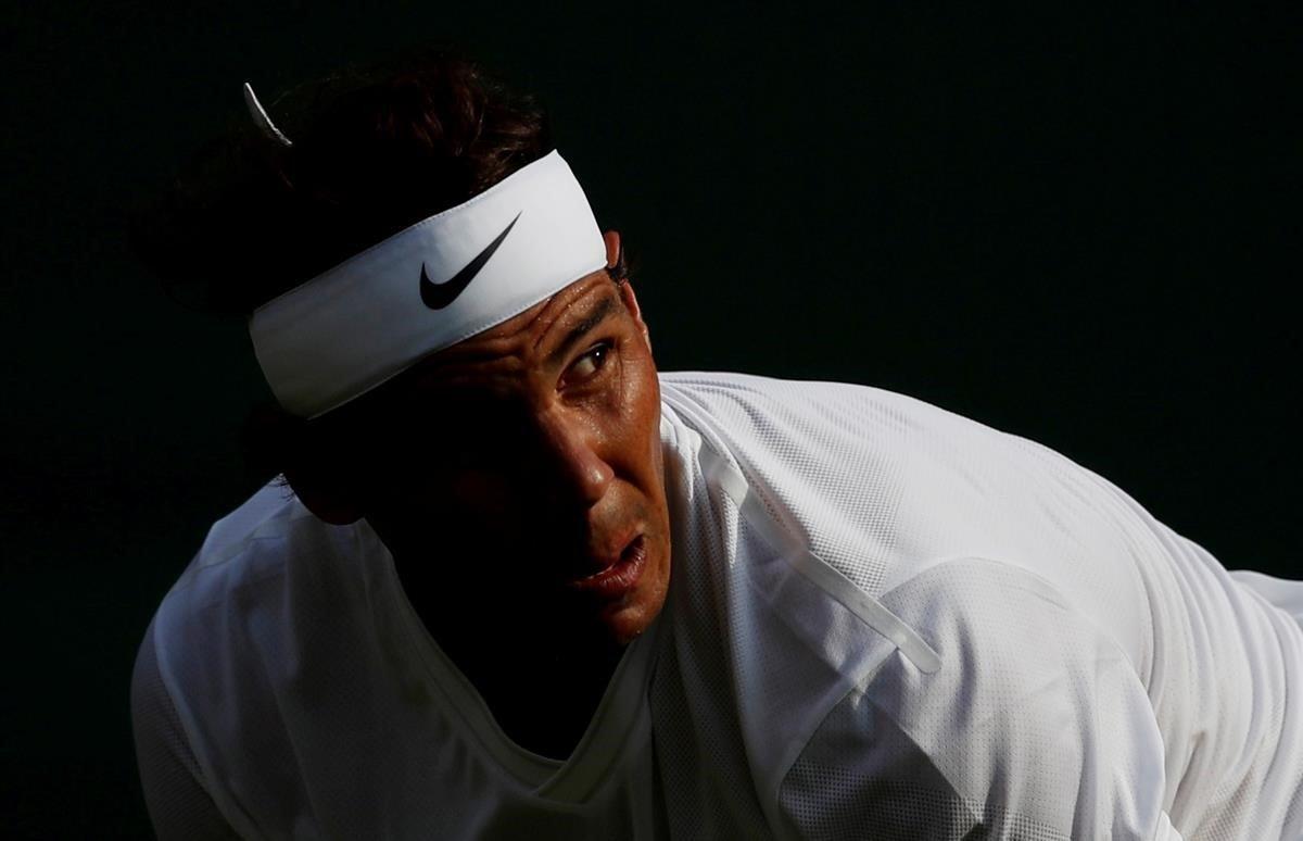  Rafa Nadal, durante un partido de cuartos de final en Wimbledon.