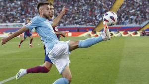 Mingueza, en el partido ante el Barcelona en Montjuic