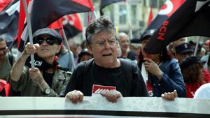 Manifestación del sindicalismo durante el Primero de Mayo, en Barcelona.