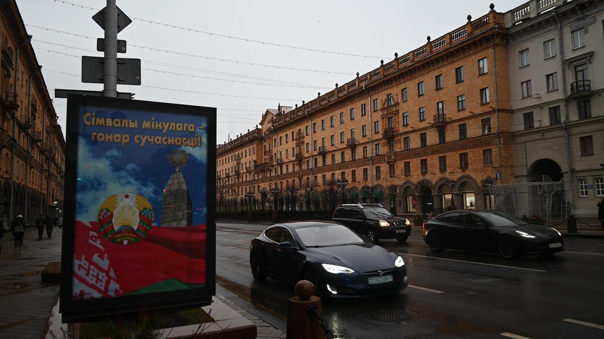 Una calle de Minsk, la capital de Bielorrusia.