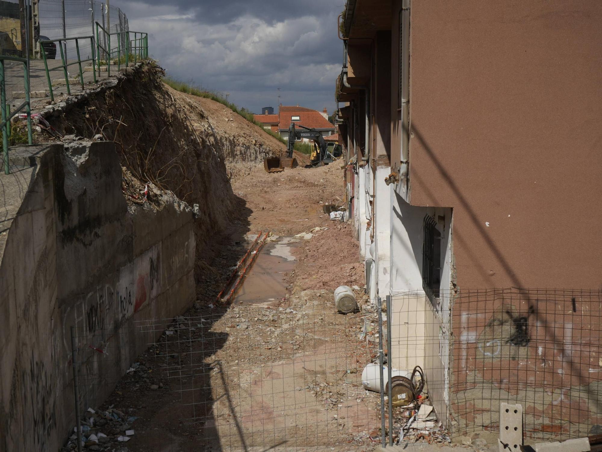 Estado de las casas tras el derrumbe del muro de Rabiche