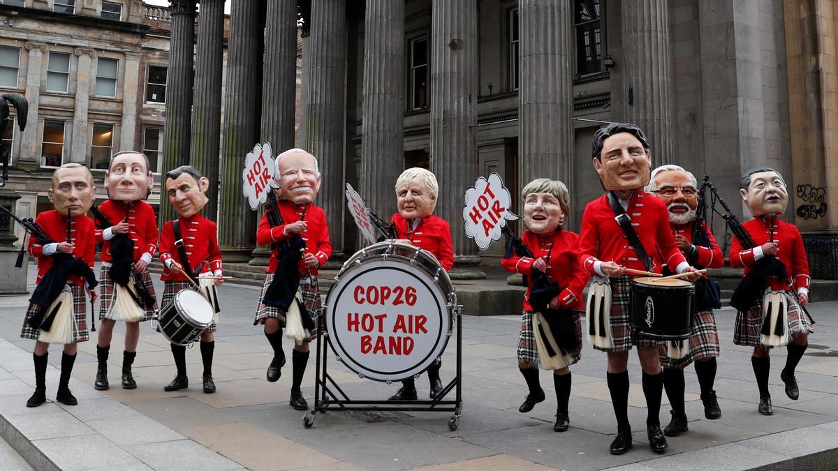 Protestas en Glasgow por los activistas de Oxfam