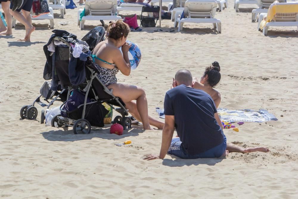 Cientos de personas disfrutan de los 24 grados de máxima que se han registrado hoy en la ciudad