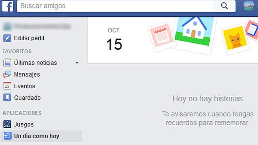 Aplicación &#039;Un día como hoy&#039; de Facebook.