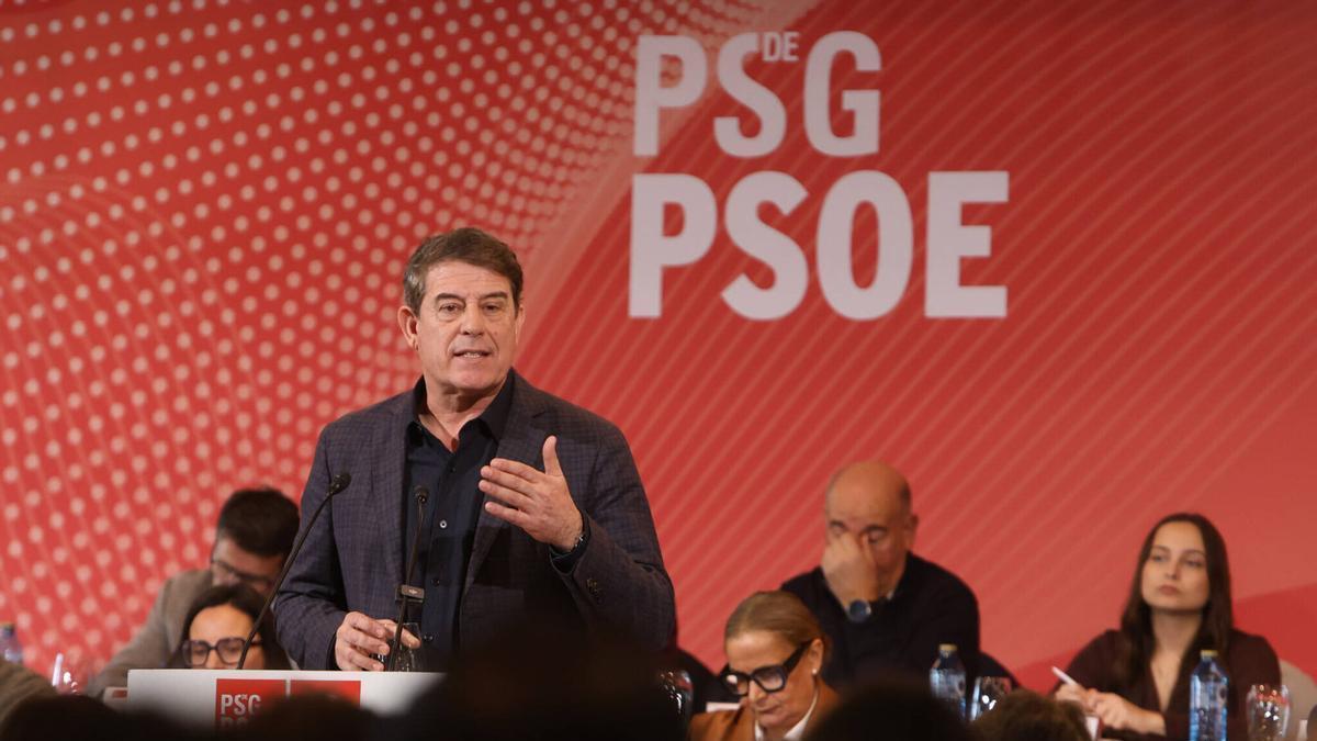 El secretario xeral del PSdeG, José Ramón Besteiro, en un comité nacional del partido.