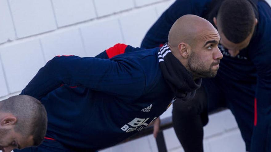 Zaza, en el entrenamiento de este martes en Paterna.