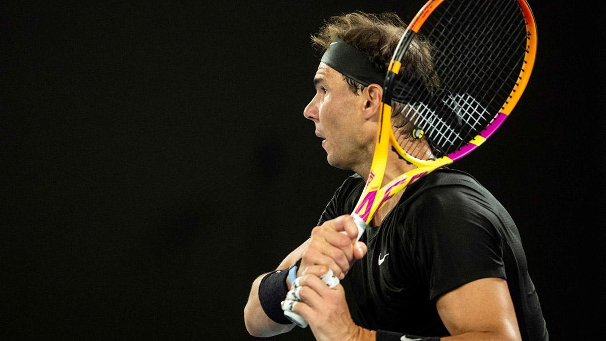 Rafa Nadal, durante su primer partido en Melbourne