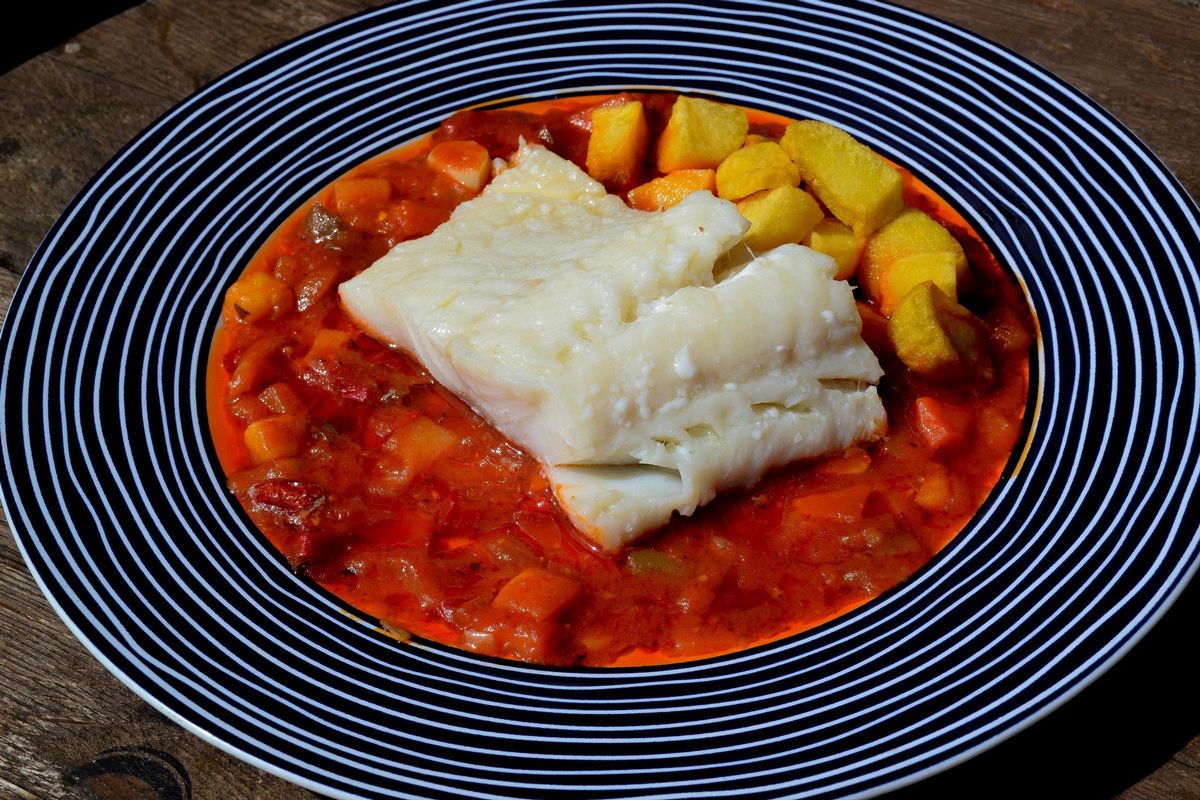 Bacalao con pisto.