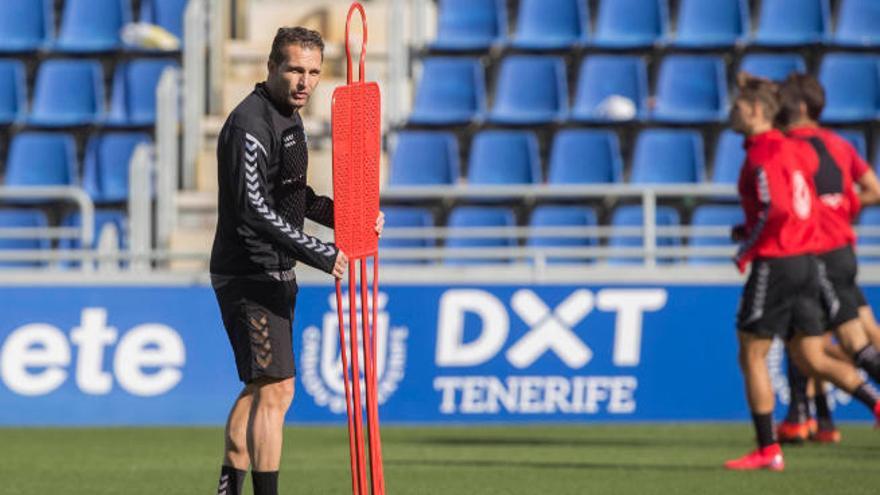 Rubén Baraja, durante un entrenamiento en el Rodríguez López.