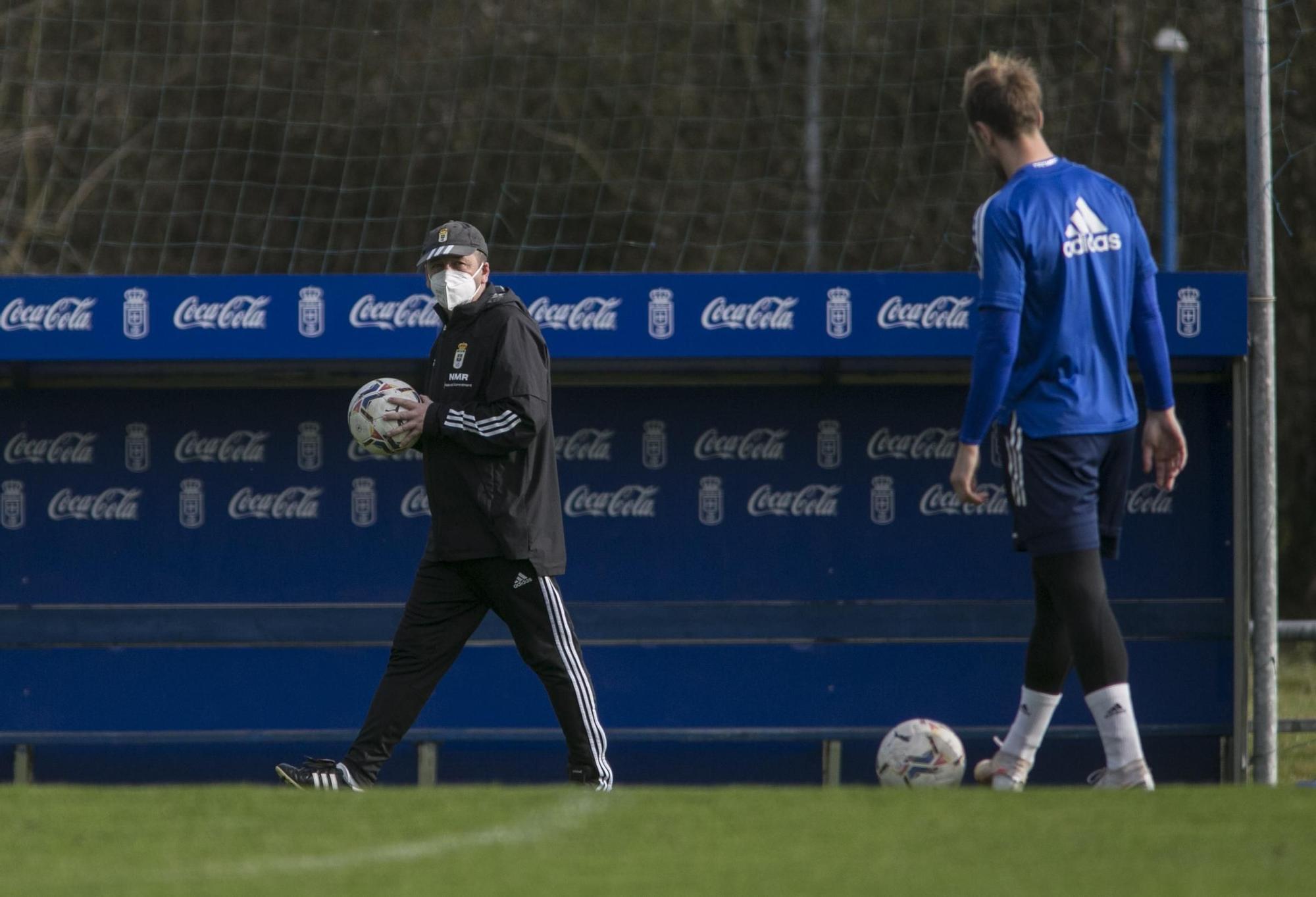 El entrenamiento del Oviedo tras la derrota ante el Albacete