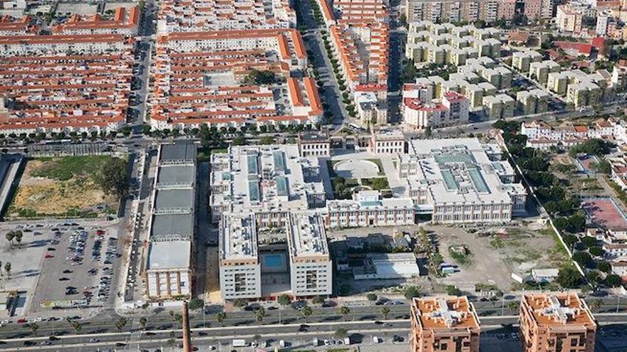 Vista aérea de Tabacalera y su entorno inmediato.