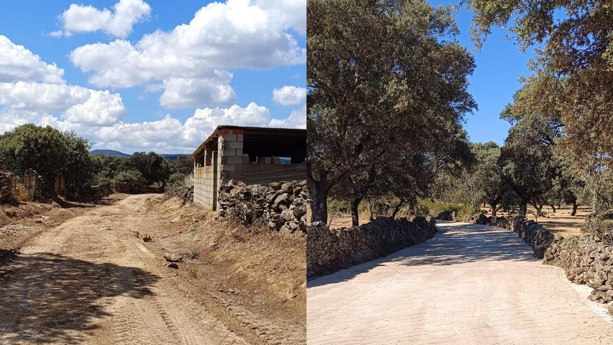 Antes y después del camino a la encina.