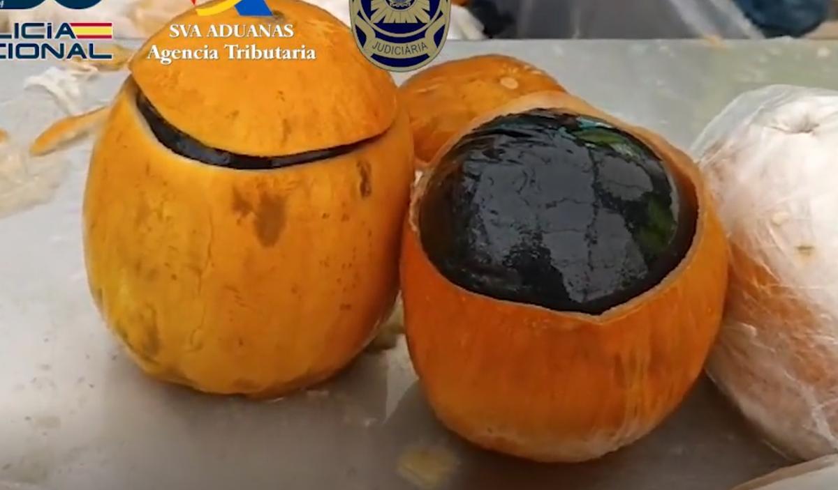 Los melones a los que previamente se les había retirado la pulpa