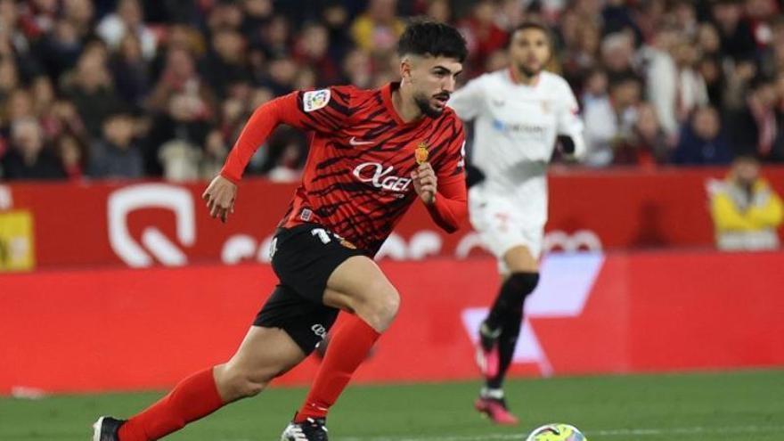 Manu Morlanes, en el partido disputado en el Sánchez Pizjuán ante el Sevila.