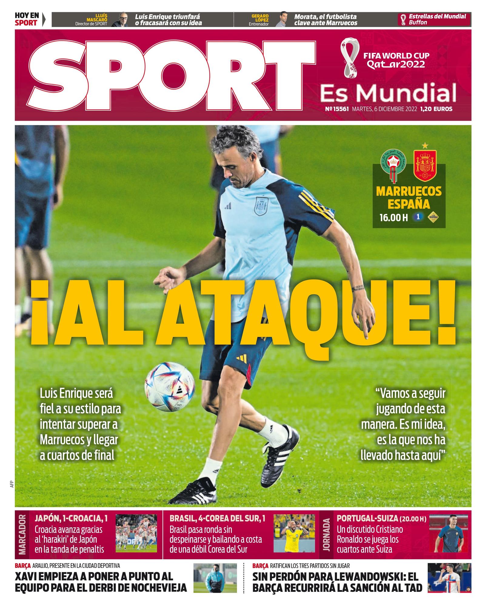 Esta es la portada de SPORT de hoy