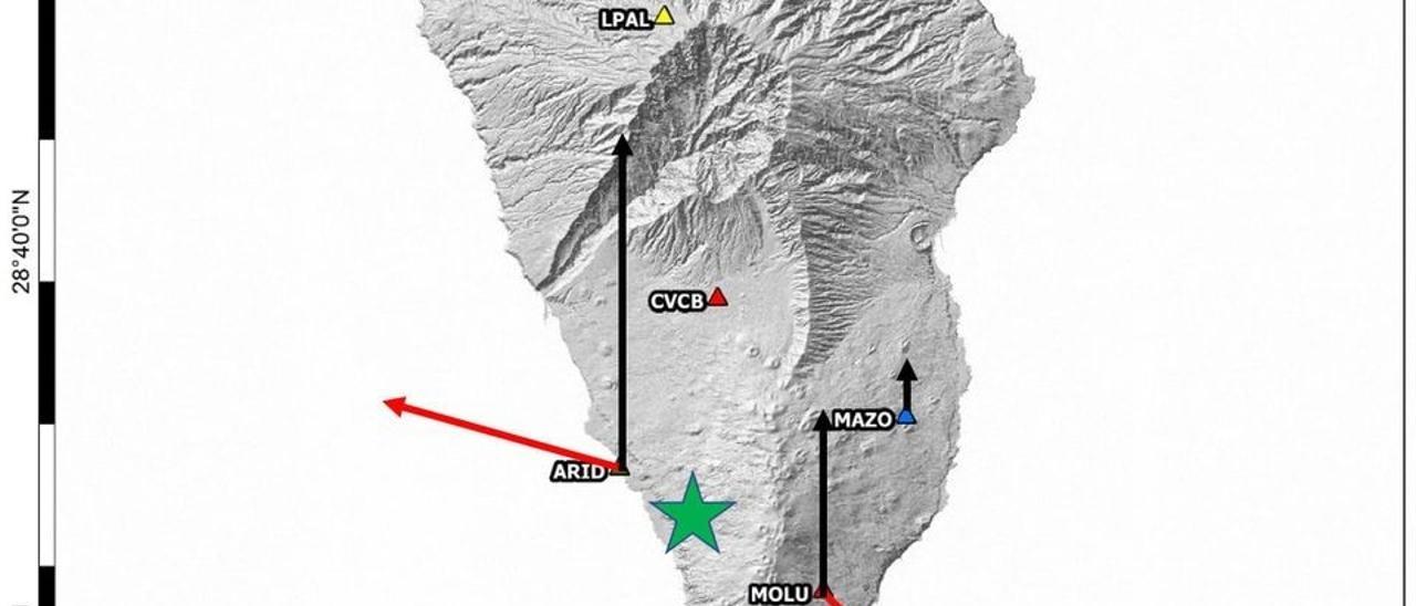 El magma detectado en La Palma acumula ya la cuarta parte de lo emitido por el Teneguía