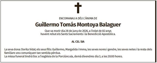Guillermo Tomás Montoya Balaguer