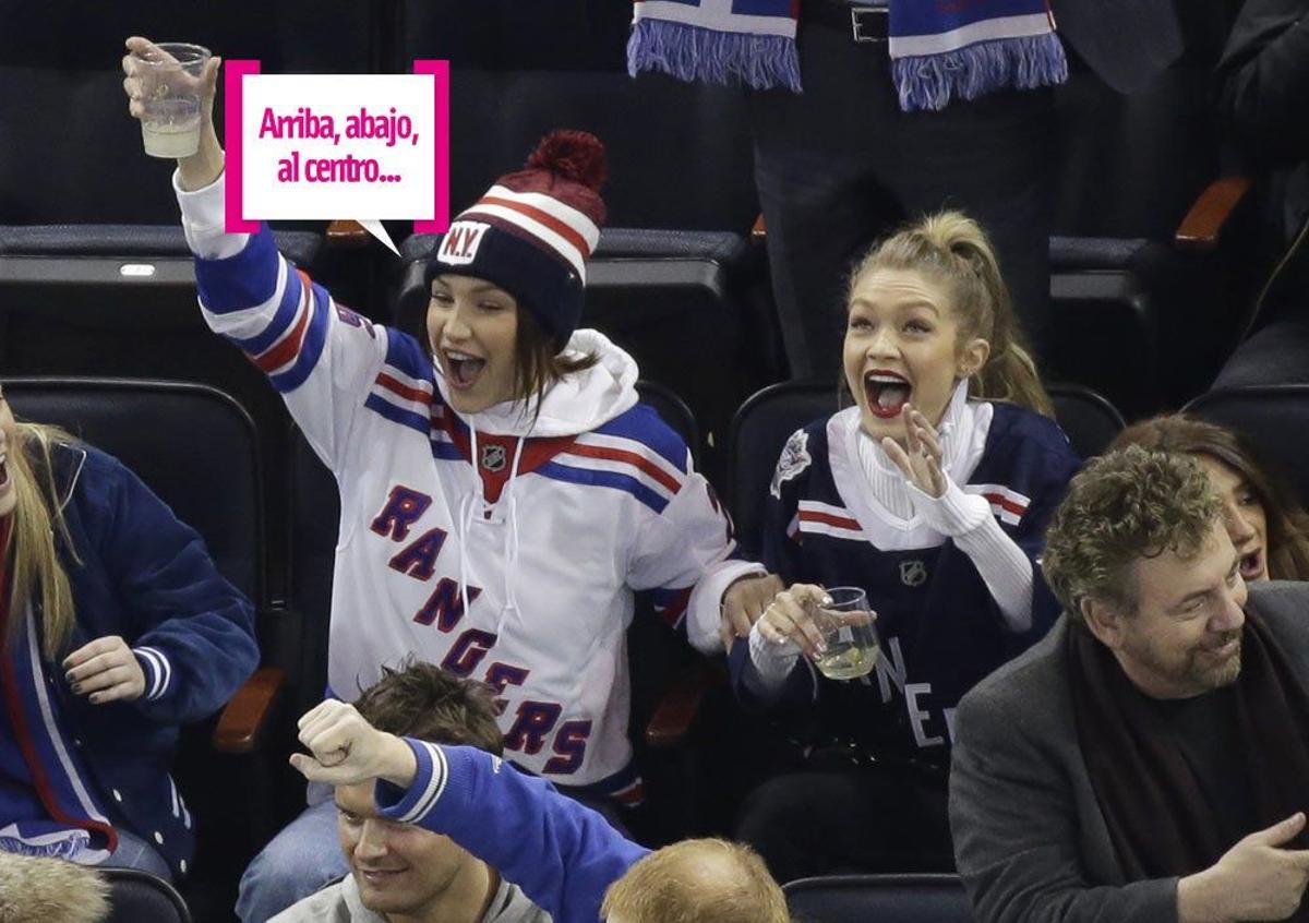 Bella y Gigi Hadid, felices con los Rangers