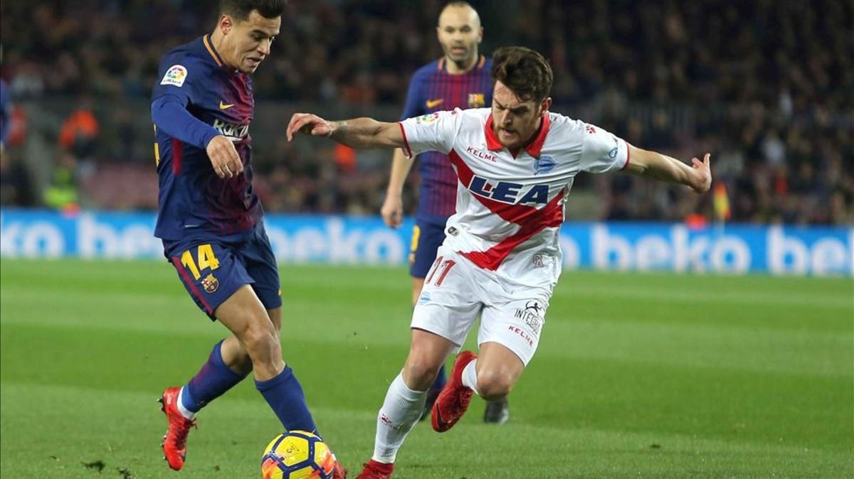 Coutinho no brilló en la primera mitad del Barça - Alavés