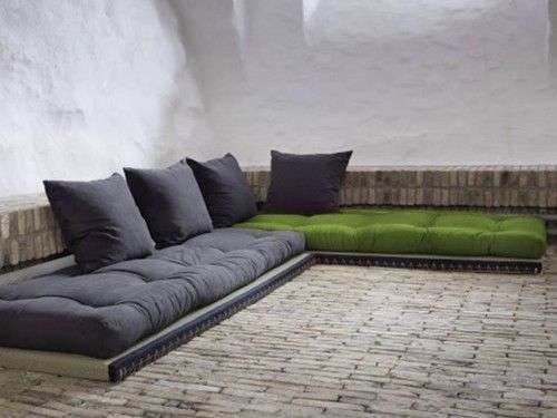 Futón-sofá - cama verde. P:380,00€
