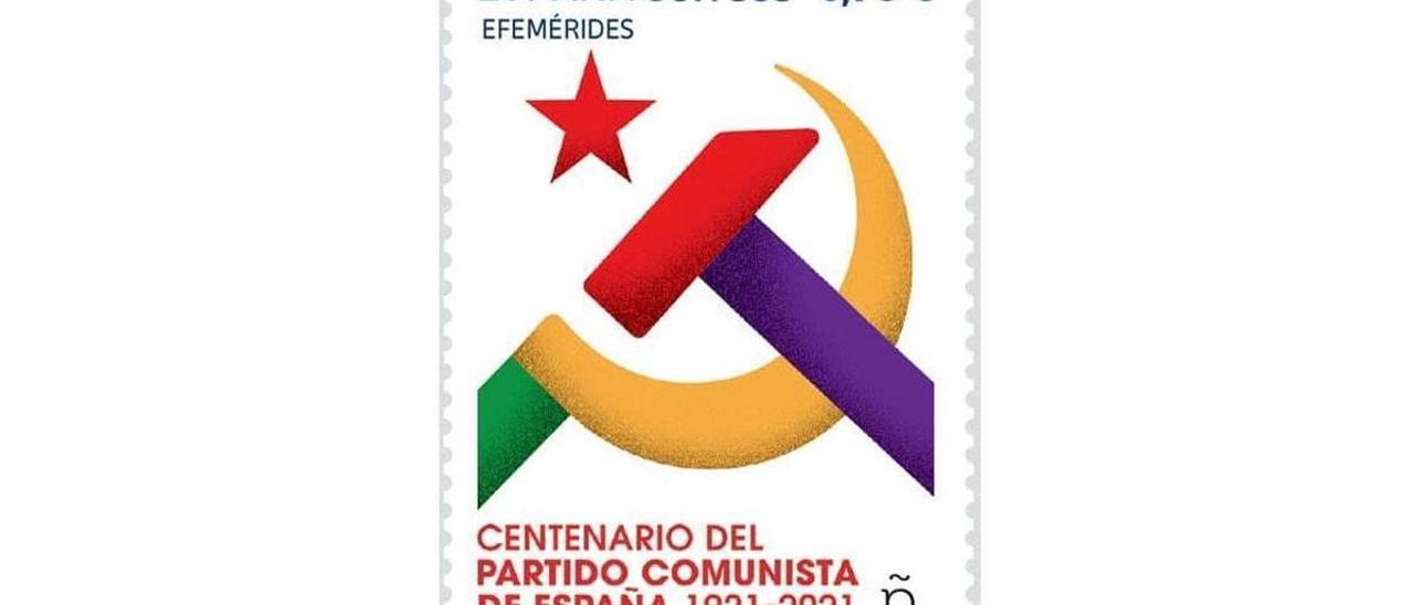 El sello de Correos que conmemora el centenario del Partido Comunista de España.