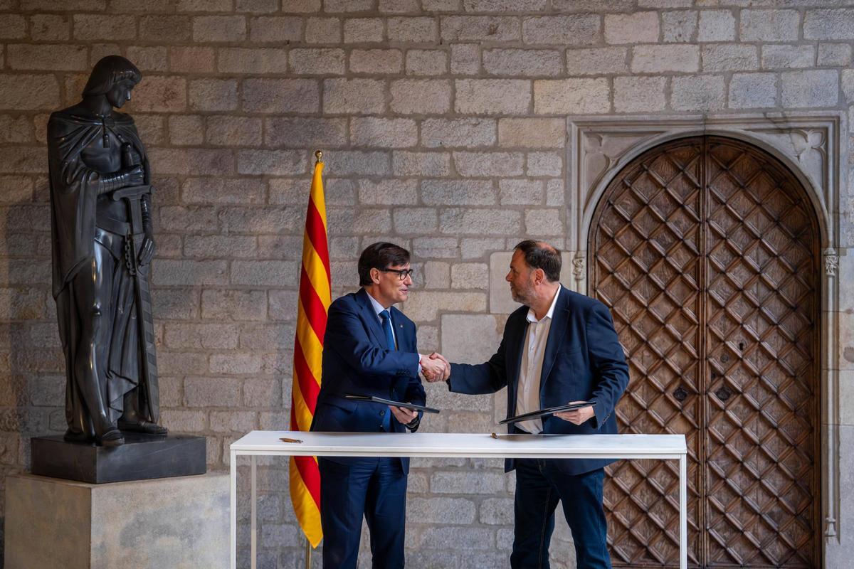 Salvador Illa y Oriol Junqueras sellan el pacto de presupuestos y consolidan la legislatura