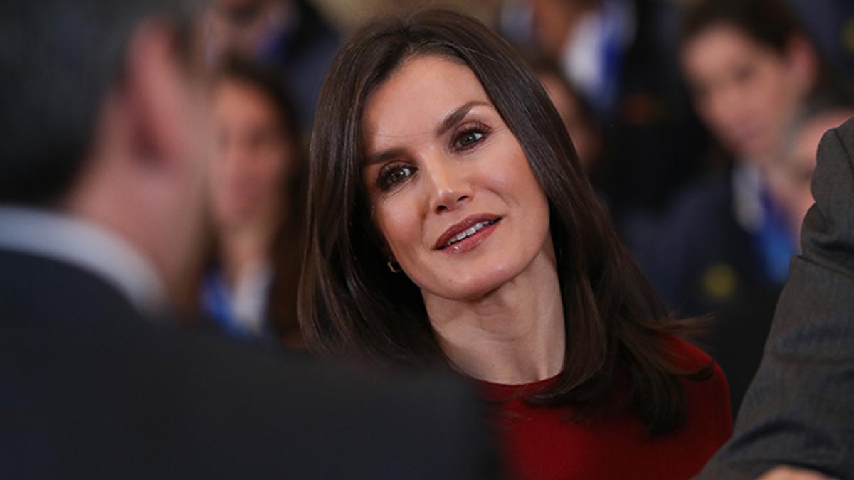 La reina Letizia durante un encuentro deportivo en el palacio de la Zarzuela