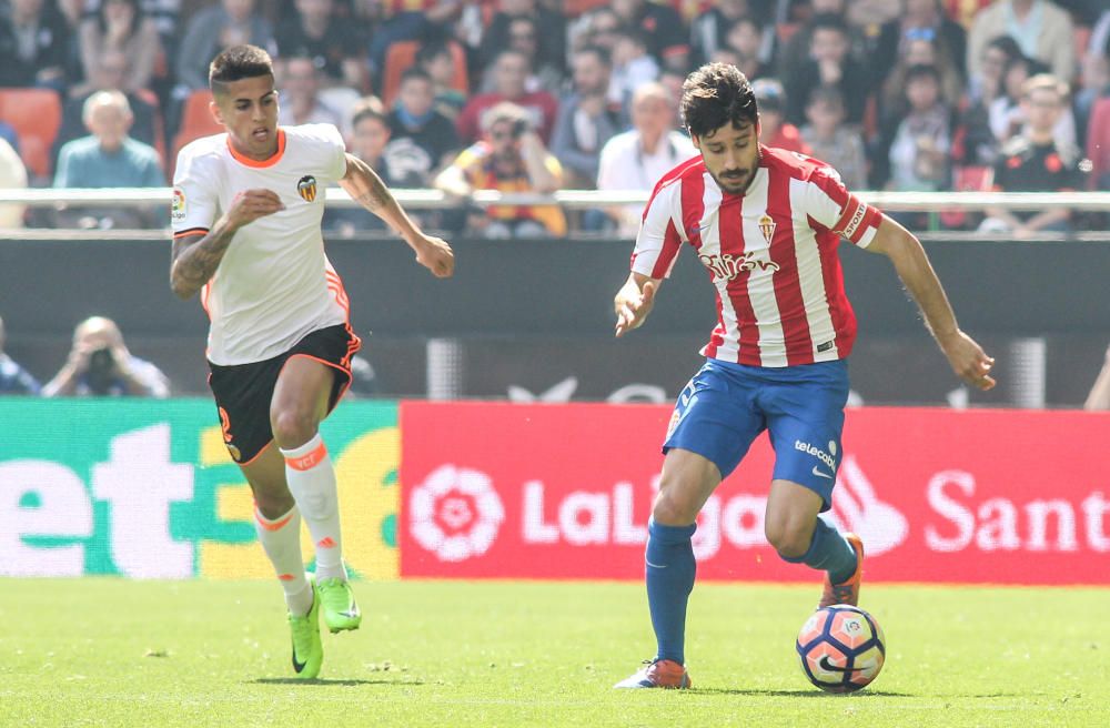 El partido entre el Valencia y el Sporting, en imágenes