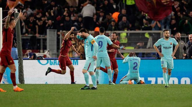 Roma 3 - 0 Barça. Seguramente el inicio de la gran debacle europea. El Barça sucumbió de manera estrepitosa en el Olímpico de Roma, en la vuelta de los cuartos de final de la temporada 2017/18, tras conseguir una renta de 4-1 en la ida en Barcelona.