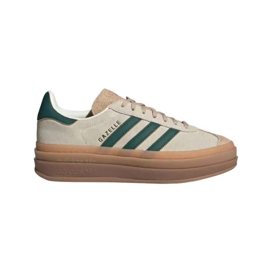 Zapatillas de deporte verdes y color crema con plataforma de goma Gazelle Bold de adidas Originals