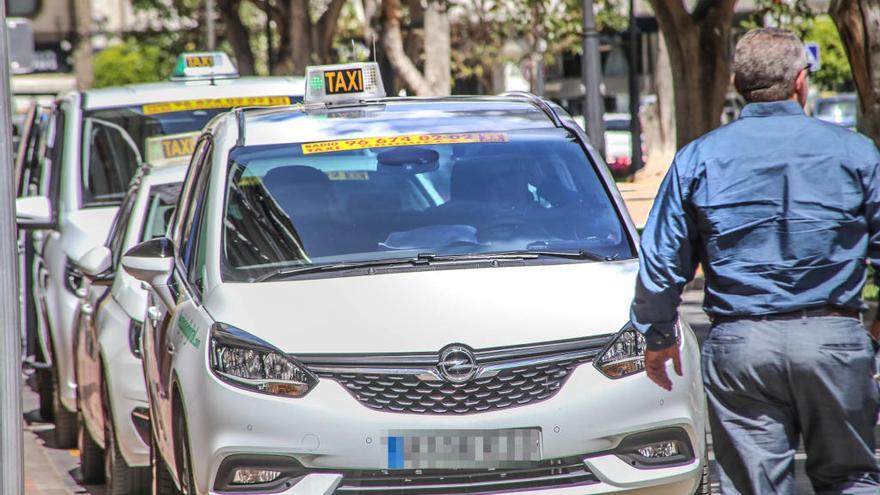 Una imagen de taxis en una parada en Orihuela