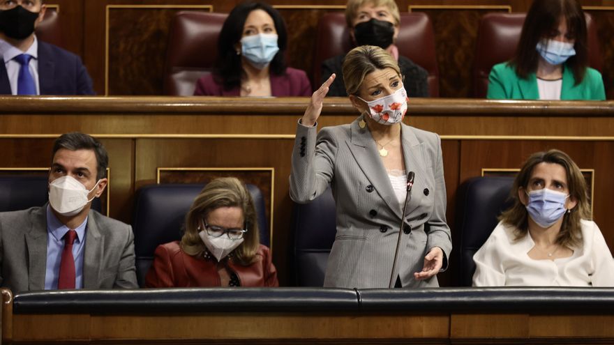 Yolanda Díaz, en una sesión del pleno del Congreso.