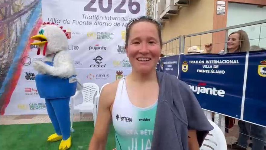 Declaraciones de Noelia Juan, ganadora del Triatlón de Fuente Álamo
