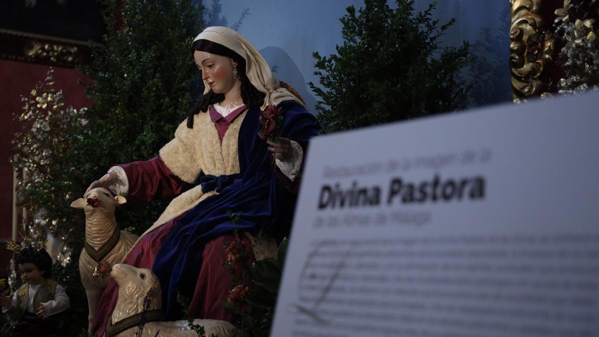 Así ha quedado la imagen de la Divina Pastora de Málaga, tras su restauración