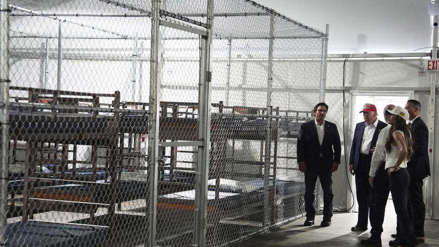 Trump visita &#039;Alcatraz caimán&#039;, el polémico centro de detención de inmigrantes en los humedales de los Everglades, en Florida