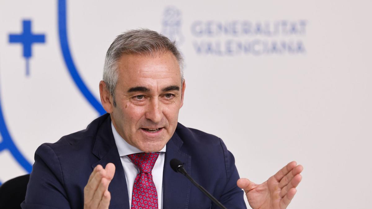 El portavoz del Consell, Miguel Barrachina, este martes tras el pleno del gobierno valenciano.