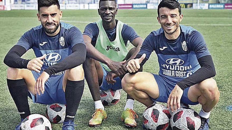 Adri Hernández, Nuha y Hugo Díaz, ayer en Son Malferit.