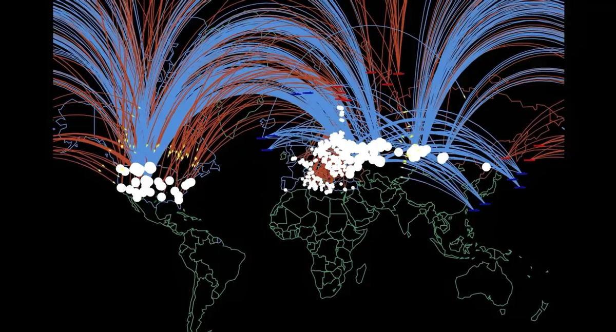 Otra de las recreaciones de una guerra nuclear entre Rusia y la OTAN que han inundado estos días las redes sociales. En el mapa, una bomba para Rota