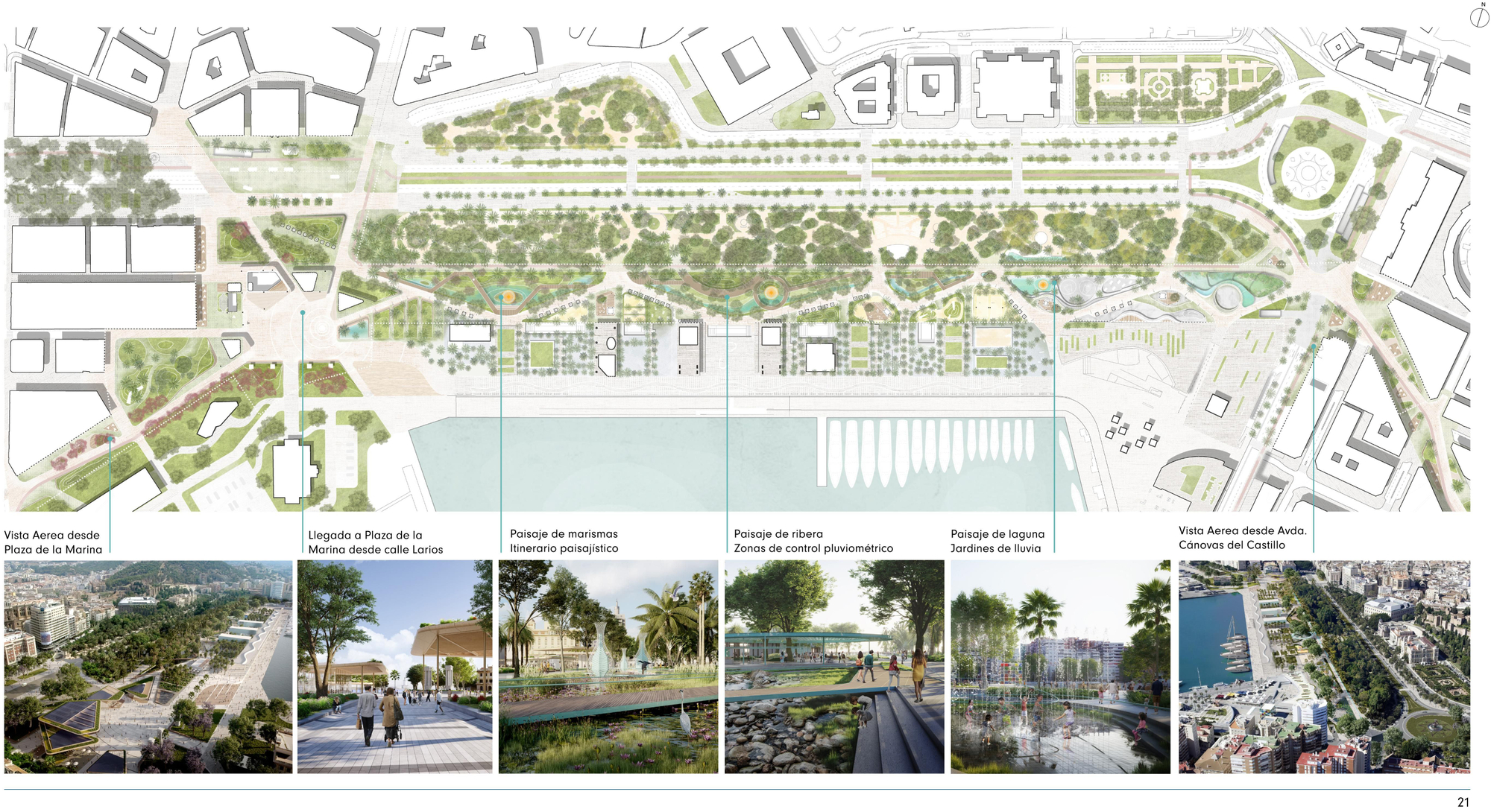 Así quedará la plaza de La Marina y el Paseo del Parque con el proyecto del Plan Litoral