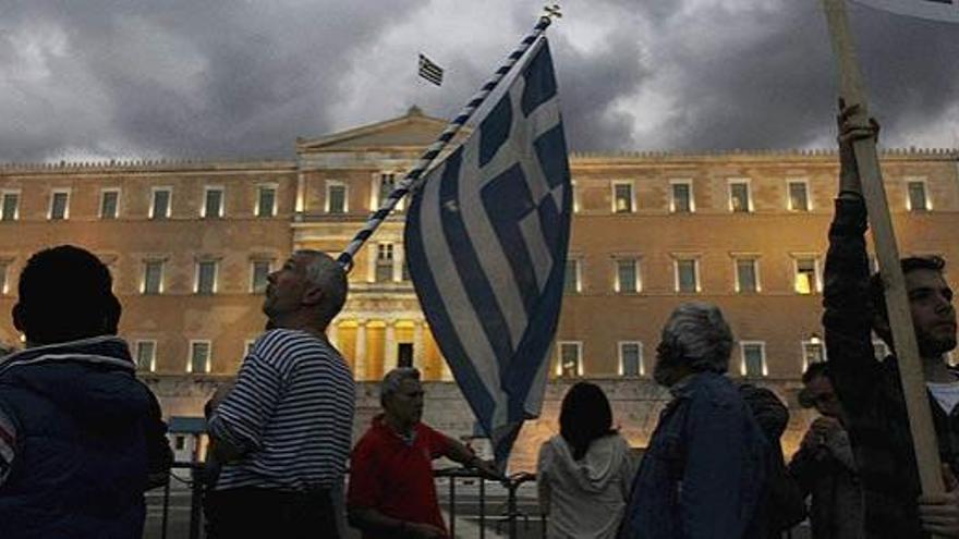 Manifestantes en Atenas, este miércoles.