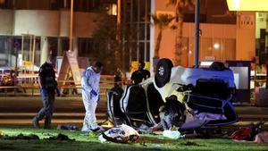 Imagen del vehículo empleado por el atacante para el atropello en el centro de Tel Aviv. 