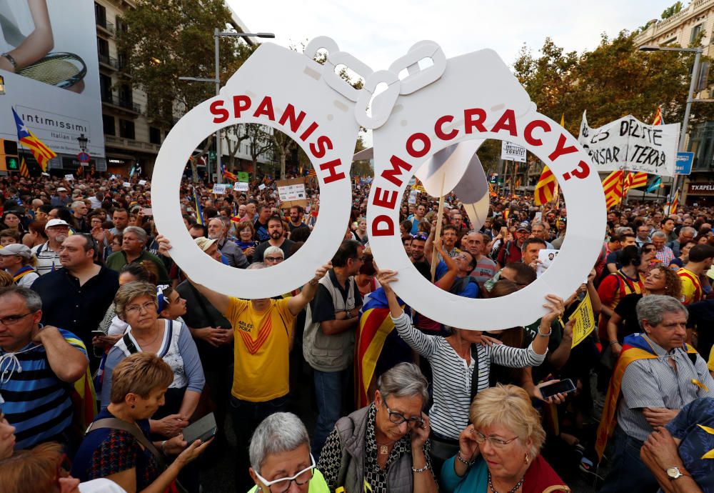 Manifestación en Barcelona en contra del artículo 155