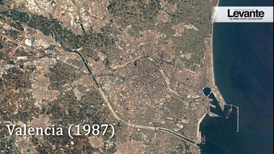 Así se ve desde el espacio cómo ha cambiado Valencia